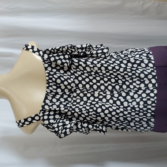 J. Crew Collection Silk Cold-Shoulder Top in Ratti Polka Dot Size L - Picture 5 of 10